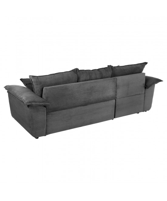 ΚΑΝΑΠΕΣ-ΚΡΕΒΑΤΙ-ΑΡΙΣΤ.ΓΩΝΙΑ ΜΕ ΑΠΟΘ.ΧΩΡΟ ALDO HM3276.02L ΑΝΘΡΑΚΙ ΥΦΑΣΜΑ 256x159x87Υεκ