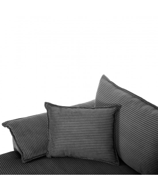 ΚΑΝΑΠΕΣ-ΚΡΕΒΑΤΙ-ΑΡΙΣΤ.ΓΩΝΙΑ ΜΕ ΑΠΟΘ.ΧΩΡΟ ALDO HM3276.02L ΑΝΘΡΑΚΙ ΥΦΑΣΜΑ 256x159x87Υεκ