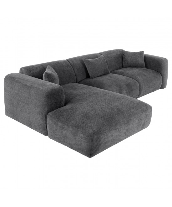 ΚΑΝΑΠΕΣ ΓΩΝΙΑ (ΑΡΙΣΤΕΡΗ) BRICKEN HM3275.04L ΑΝΘΡΑΚΙ ΥΦΑΣΜΑ 110-282x98-160x72Υεκ.