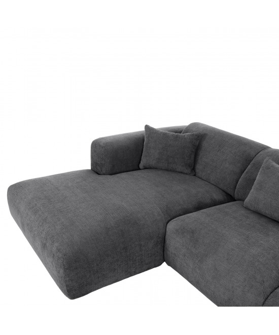 ΚΑΝΑΠΕΣ ΓΩΝΙΑ (ΑΡΙΣΤΕΡΗ) BRICKEN HM3275.04L ΑΝΘΡΑΚΙ ΥΦΑΣΜΑ 110-282x98-160x72Υεκ.