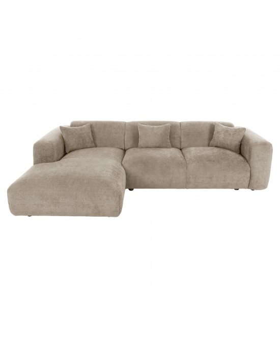 ΚΑΝΑΠΕΣ ΓΩΝΙΑ (ΑΡΙΣΤΕΡΗ) BRICKEN HM3275.01L ΜΠΕΖ ΥΦΑΣΜΑ 110-282x98-160x72Υεκ.