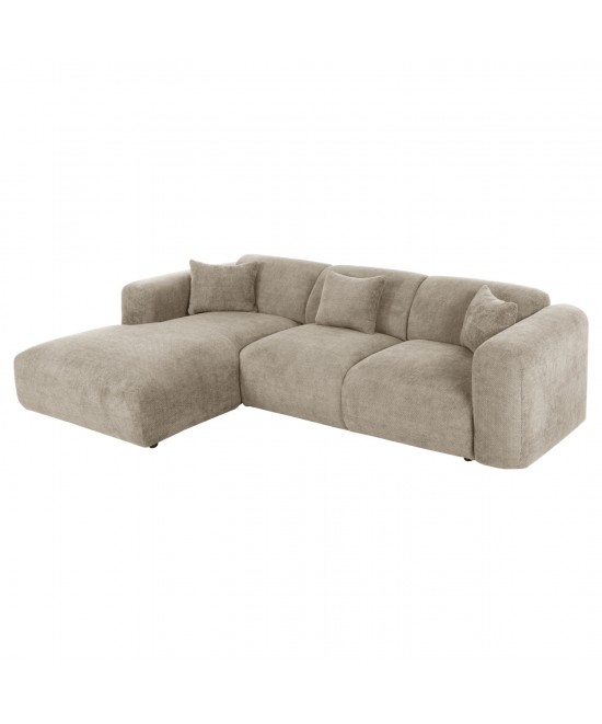 ΚΑΝΑΠΕΣ ΓΩΝΙΑ (ΑΡΙΣΤΕΡΗ) BRICKEN HM3275.01L ΜΠΕΖ ΥΦΑΣΜΑ 110-282x98-160x72Υεκ.