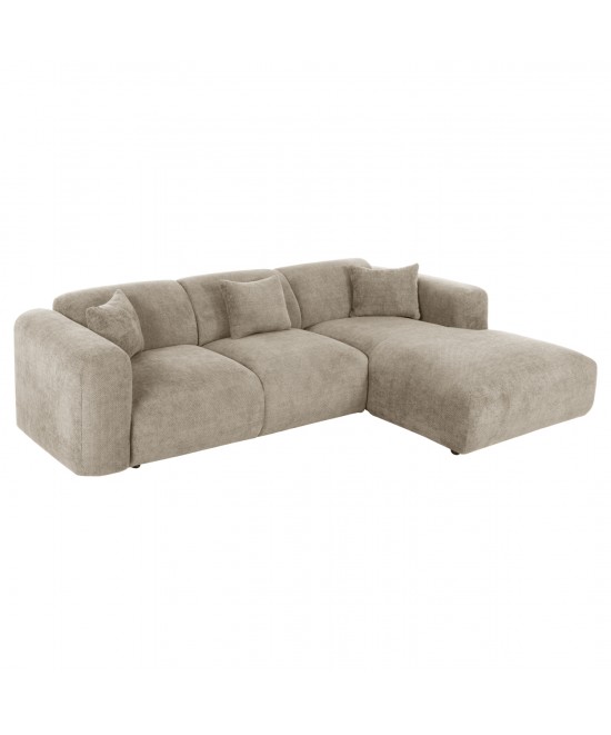 ΚΑΝΑΠΕΣ ΓΩΝΙΑ BRICKEN HM3275.01R ΜΠΕΖ ΥΦΑΣΜΑ 110-282x98-160x72Υεκ.