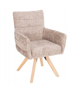 ΠΟΛΥΘΡΟΝΑΚΙ ΤΡΑΠΕΖΑΡΙΑΣ GAZER HM9845.04 ΜΠΕΖ YΦΑΣΜΑ-ΠΟΔΙΑ RUBBERWOOD 66x63x91Υεκ.