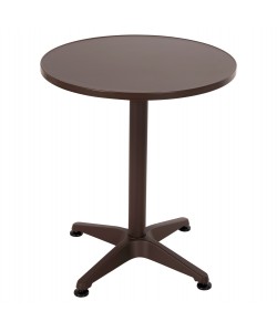 ΤΡΑΠΕΖΙ ΣΤΡΟΓΓΥΛΟ GOSS HM5974.02 ΑΛΟΥΜΙΝΙΟ ΚΑΦΕ Φ60x70Υεκ.