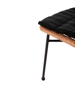 ΚΑΡΕΚΛΑ ALLEGRA HM5705.11 ΜΑΥΡΗ ΜΕΤΑΛΛΙΚΗ ΜΕ ΜΑΞΙΛΑΡΙ-WICKER ΜΠΕΖ 46,5x50x85Υεκ.