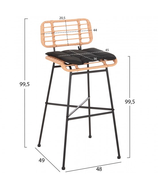 ΣΚΑΜΠΟ ΜΠΑΡ ΨΗΛΟ ALLEGRA HM5708.11 ΜΕΤΑΛΛΟ&ΜΑΞΙΛΑΡΙ ΜΑΥΡΟ-WICKER ΜΠΕΖ 48x49x99,5Υεκ. ΣΚΑΜΠΟ ΜΠΑΡ ΨΗΛΟ ALLEGRA HM5708.11 ΜΕΤΑΛΛΟ&ΜΑΞΙΛΑΡΙ ΜΑΥΡΟ-WICKER ΜΠΕΖ 48x49x99,5Υεκ.