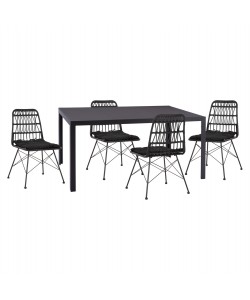 ΣΕΤ ΕΞ.ΧΩΡΟΥ 5ΤΜΧ OFER HM21029 ΣΚΟΥΡΟ ΓΚΡΙ ΜΕΤΑΛΛΟ-ΜΑΥΡΟ WICKER & ΜΕΤΑΛΛΟ