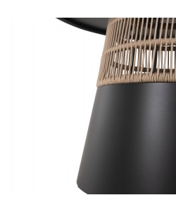 ΤΡΑΠΕΖΙ ΣΤΡΟΓΓΥΛΟ SAEID HM6106.01 ΑΝΘΡΑΚΙ ΑΛΟΥΜΙΝΙΟ-ΜΠΕΖ ΣΧΟΙΝΙ Φ120x75Υεκ.