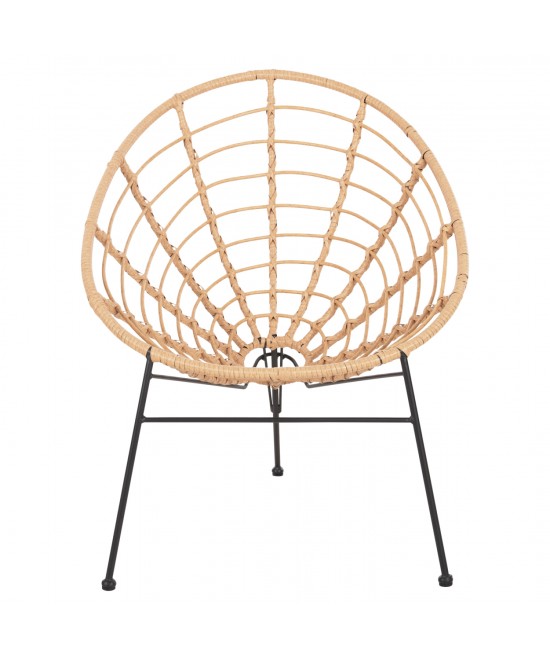 ΠΟΛΥΘΡΟΝΑ ΤΥΠΟΥ ΦΩΛΙΑ ΜΕΤΑΛΛΙΚΗ ALLEGRA HM5458.11 ΜΕ WICKER ΜΠΕΖ 73x78x88Υεκ.