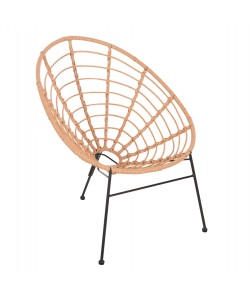 ΠΟΛΥΘΡΟΝΑ ΤΥΠΟΥ ΦΩΛΙΑ ΜΕΤΑΛΛΙΚΗ ALLEGRA HM5458.11 ΜΕ WICKER ΜΠΕΖ 73x78x88Υεκ.