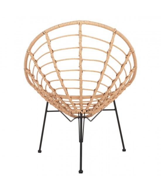 ΠΟΛΥΘΡΟΝΑ ΤΥΠΟΥ ΦΩΛΙΑ ΜΕΤΑΛΛΙΚΗ ALLEGRA HM5458.11 ΜΕ WICKER ΜΠΕΖ 73x78x88Υεκ.