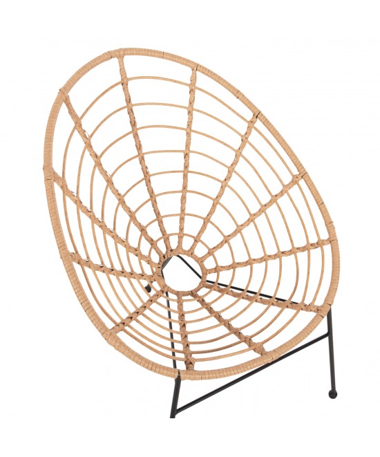 ΠΟΛΥΘΡΟΝΑ ΤΥΠΟΥ ΦΩΛΙΑ ΜΕΤΑΛΛΙΚΗ ALLEGRA HM5458.11 ΜΕ WICKER ΜΠΕΖ 73x78x88Υεκ.