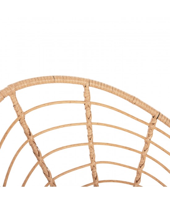 ΠΟΛΥΘΡΟΝΑ ΤΥΠΟΥ ΦΩΛΙΑ ΜΕΤΑΛΛΙΚΗ ALLEGRA HM5458.11 ΜΕ WICKER ΜΠΕΖ 73x78x88Υεκ.