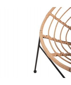 ΠΟΛΥΘΡΟΝΑ ΤΥΠΟΥ ΦΩΛΙΑ ΜΕΤΑΛΛΙΚΗ ALLEGRA HM5458.11 ΜΕ WICKER ΜΠΕΖ 73x78x88Υεκ.