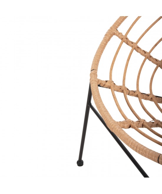ΠΟΛΥΘΡΟΝΑ ΤΥΠΟΥ ΦΩΛΙΑ ΜΕΤΑΛΛΙΚΗ ALLEGRA HM5458.11 ΜΕ WICKER ΜΠΕΖ 73x78x88Υεκ.