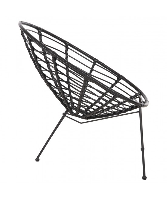 ΠΟΛΥΘΡΟΝΑ ΤΥΠΟΥ ΦΩΛΙΑ ΜΕΤΑΛΛΙΚΗ ALLEGRA HM5458.12 ΜΕ WICKER-ΜΑΥΡΟ 73x78x88Υεκ.
