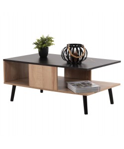 ΤΡΑΠΕΖΙ ΣΑΛΟΝΙΟΥ ΜΕ ΡΑΦΙ GUNNEZ HM9036.22 ΟΨΗ ΜΑΥΡΟ ΜΑΡΜΑΡΟ & ΟAK 90x54x38,5Υεκ.