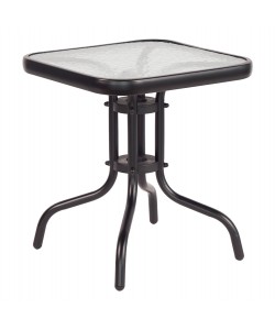 ΤΡΑΠΕΖΙ ΒΟΗΘΗΤΙΚΟ FIGO HM6067.03 ΜΕΤΑΛΛΙΚΟ ΜΑΥΡΟ-ΓΥΑΛΙΝΗ ΕΠΙΦΑΝΕΙΑ 45x45x51Yεκ