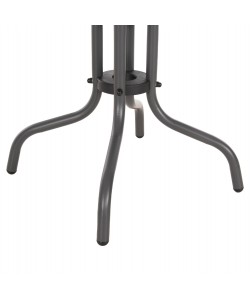 ΤΡΑΠΕΖΙ ΒΟΗΘΗΤΙΚΟ FIGO HM6067.01 ΜΕΤΑΛΛΙΚΟ ΓΚΡΙ-ΓΥΑΛΙΝΗ ΕΠΙΦΑΝΕΙΑ 45x45x51Yεκ