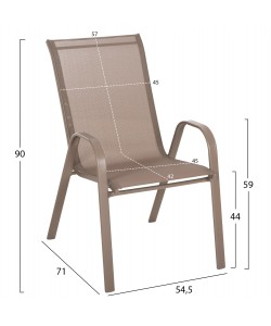 ΣΕΤ ΤΡΑΠΕΖΑΡΙΑΣ ΕΞ.ΧΩΡΟΥ 5ΤΜΧ LEON HM21041 ΤΡΑΠΕΖΙ-ΚΑΡΕΚΛΕΣ ΜΕΤΑΛΛΟ ΣΑΜΠΑΝΙ