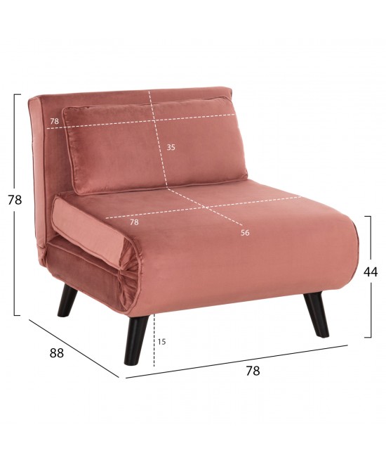 ΠΟΛΥΘΡΟΝΑ ΚΡΕΒΑΤΙ BRAXTON HM8425.22 ΒΕΛΟΥΔΟ ΣΑΠΙΟ ΜΗΛΟ 78x88x78Υεκ.