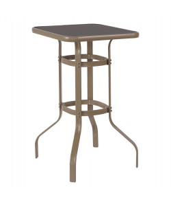 ΤΡΑΠΕΖΙ ΜΠΑΡ ΤΕΤΡΑΓΩΝΟ FIGGY HM6066.04 ΜΕΤΑΛΛΙΚΟ ΣΑΜΠΑΝΙ-ΓΥΑΛΙ ΑΣΦΑΛΕΙΑΣ 60x60x100Υεκ