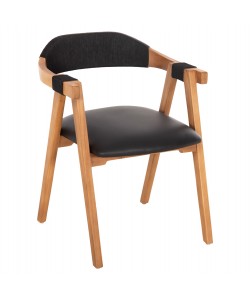 ΠΟΛΥΘΡΟΝΑ RIMINI HM9867.02 ΞΥΛΟ TEAK ΦΥΣΙΚΟ-ΜΑΥΡΟ ΣΧΟΙΝΙ & PU ΚΑΘΙΣΜΑ 60x61x76Υεκ.