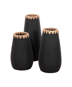 ΣΕΤ 3ΤΜΧ ΔΙΑΚΟΣΜΗΤΙΚΑ ΒΑΖΑ HM4372 ΤΕΡΑΚΟΤΑ ΣΕ ΜΑΥΡΟ ΜΕ ΠΛΕΞΗ ΨΑΘΑΣ ΣΤΟ ΣΤΟΜΙΟ