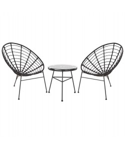 ΣΕΤ ΕΞΩΤΕΡΙΚΟΥ ΧΩΡΟΥ 3ΤΜΧ ALLEGRA HM21047.12 ΜΑΥΡΟ ΣΥΝΘ.RATTAN & ΜΕΤΑΛΛΟ