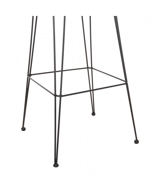 ΣΚΑΜΠΟ ΜΠΑΡ ALLEGRA HM5690.11 ΜΕΤΑΛΛΟ&ΜΑΞΙΛΑΡΙ ΜΑΥΡΟ-WICKER ΜΠΕΖ 55x54x108Υεκ.