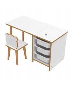 ΣΕΤ ΠΑΙΔΙΚΟΥ ΓΡΑΦΕΙΟΥ STAK HM18222.01 ΜΕΛΑΜΙΝΗ ΣΕ ΛΕΥΚΟ-ΦΥΣΙΚΟ 90x42x50Υεκ.