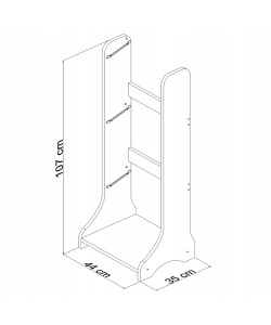 ΕΠΙΠΛΟ ΑΠΟΘΗΚΕΥΣΗΣ FRED HM18208.01 ΛΕΥΚΗ ΜΕΛΑΜΙΝΗ 44x35x107Υεκ.