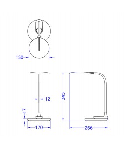 ΦΩΤΙΣΤΙΚΟ ΓΡΑΦΕΙΟΥ LED BLAIN HM4459.03 ΓΑΛΑΖΙΟ ABS-ΛΕΥΚΗ ΣΙΛΙΚΟΝΗ 17x26,6x34,5Υ εκ.