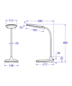 ΦΩΤΙΣΤΙΚΟ ΓΡΑΦΕΙΟΥ LED BLAIN HM4444.01 ΛΕΥΚΟ ABS 13,6x17,7x40Υ εκ.
