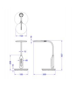 ΦΩΤΙΣΤΙΚΟ ΓΡΑΦΕΙΟΥ LED BLAIN HM4460.01 ΛΕΥΚΟ ABS & ΣΙΛΙΚΟΝΗ Φ18,5x40,7Yεκ.