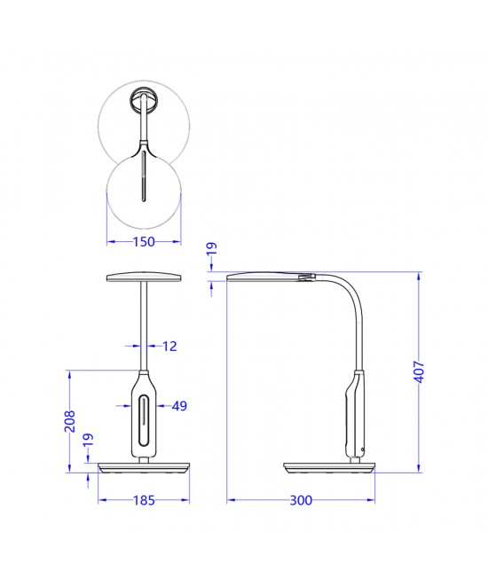 ΦΩΤΙΣΤΙΚΟ ΓΡΑΦΕΙΟΥ LED BLAIN HM4460.01 ΛΕΥΚΟ ABS & ΣΙΛΙΚΟΝΗ Φ18,5x40,7Yεκ.
