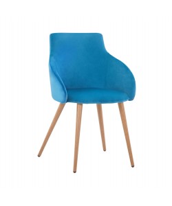 ΠΟΛΥΘΡΟΝΑΚΙ IVY ΒΕΛΟΥΔΟ ΓΑΛΑΖΙΟ ΚΑΙ ΜΕΤΑΛΛΙΚΑ ΠΟΔΙΑ HM8546.09 55x55x80Υ εκ.