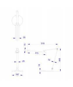ΦΩΤΙΣΤΙΚΟ ΓΡΑΦΕΙΟΥ LED BLAIN PRO HM4454.07 ΓΚΡΙ ΒΑΣΗ ABS & ΑΛΟΥΜΙΝΙΟ 51,8x40Υεκ.