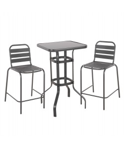 ΣΕΤ 3ΤΜΧ ΕΞΩΤΕΡΙΚΟΥ ΧΩΡΟΥ LAURA HM21054.01 ΓΚΡΙ ΜΕΤΑΛΛΟ & ΑΛΟΥΜΙΝΙΟ