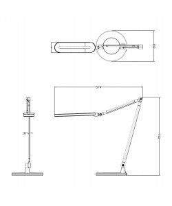 ΦΩΤΙΣΤΙΚΟ ΓΡΑΦΕΙΟΥ LED BLAIN PRO HM4462.08 ΑΣΗΜΙ ABS 57,4x51,1Υεκ.
