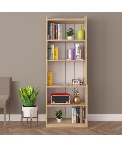 ΒΙΒΛΙΟΘΗΚΗ NEAT HM18194.04 ΜΕΛΑΜΙΝΗ ΣΕ ΦΥΣΙΚΟ ΧΡΩΜΑ ΞΥΛΟΥ 60x30x180Υεκ.