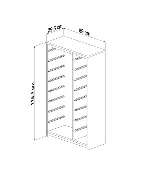 ΣΥΡΤΑΡΙΕΡΑ SANI HM18202.03 ΜΕΛΑΜΙΝΗ SONAMA-14 ΛΕΥΚΑ ΣΥΡΤΑΡΙΑ P.E. 69x29,6x112,2Υεκ