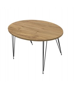 ΤΡΑΠΕΖΙ ΣΑΛΟΝΙΟΥ GRANIT HM18177.04 ΜΕΛΑΜΙΝΗ ΣΕ ΦΥΣΙΚΟ ΞΥΛΟΥ-ΜΕΤΑΛ.ΠΟΔΙΑ 90x50x42Υεκ