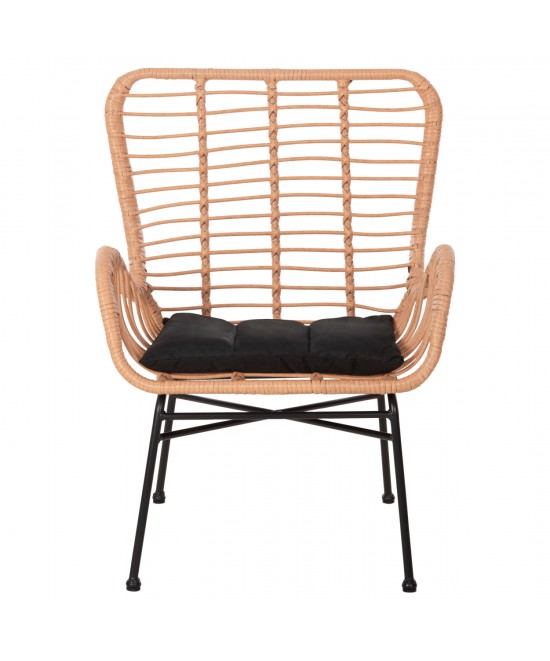 ΠΟΛΥΘΡΟΝΑ ΣΤΥΛ ΜΠΕΡΖΕΡΑΣ ALLEGRA HM5704.11 P.E.RATTAN ΜΠΕΖ-ΜΑΥΡΟ ΜΕΤΑΛΛΟ 66x59x90Υεκ.