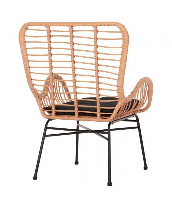ΠΟΛΥΘΡΟΝΑ ΣΤΥΛ ΜΠΕΡΖΕΡΑΣ ALLEGRA HM5704.11 P.E.RATTAN ΜΠΕΖ-ΜΑΥΡΟ ΜΕΤΑΛΛΟ 66x59x90Υεκ.
