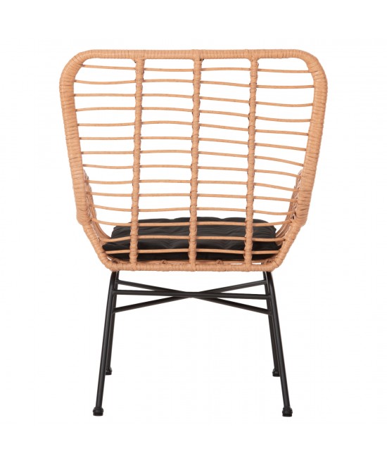 ΠΟΛΥΘΡΟΝΑ ΣΤΥΛ ΜΠΕΡΖΕΡΑΣ ALLEGRA HM5704.11 P.E.RATTAN ΜΠΕΖ-ΜΑΥΡΟ ΜΕΤΑΛΛΟ 66x59x90Υεκ.