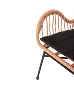 ΠΟΛΥΘΡΟΝΑ ΣΤΥΛ ΜΠΕΡΖΕΡΑΣ ALLEGRA HM5704.11 P.E.RATTAN ΜΠΕΖ-ΜΑΥΡΟ ΜΕΤΑΛΛΟ 66x59x90Υεκ.