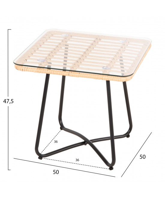 ΤΡΑΠΕΖΑΚΙ GERRY HM5717.11 ΜΕ WICKER ΜΠΕΖ-ΜΑΥΡΟ ΜΕΤΑΛ.ΣΚΕΛΕΤΟ 50x50x47,5Υεκ. ΤΡΑΠΕΖΑΚΙ GERRY HM5717.11 ΜΕ WICKER ΜΠΕΖ-ΜΑΥΡΟ ΜΕΤΑΛ.ΣΚΕΛΕΤΟ 50x50x47,5Υεκ.