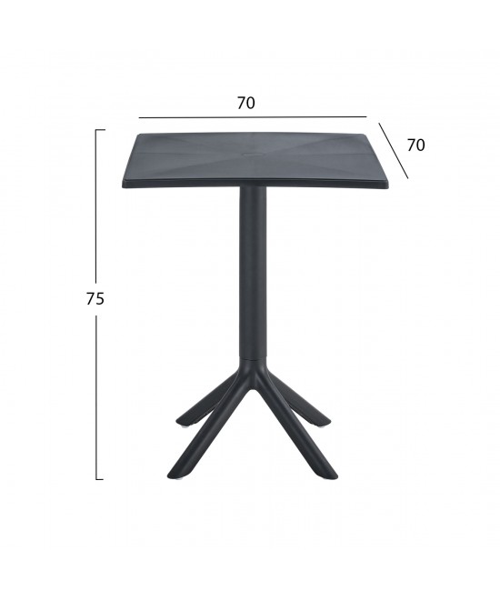 ΤΡΑΠΕΖΙ ΠΟΛΥΠΡΟΠΥΛΕΝΙΟΥ ΤΕΤΡΑΓΩΝΟ TERRIN HM6125.12 ΜΑΥΡΟ 60,5x60,5x76,5Υεκ. ΤΡΑΠΕΖΙ ΠΟΛΥΠΡΟΠΥΛΕΝΙΟΥ ΤΕΤΡΑΓΩΝΟ TERRIN HM6125.12 ΜΑΥΡΟ 60,5x60,5x76,5Υεκ.